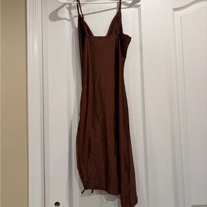 Inspired Hearts Chocolate Brown Midi Dress